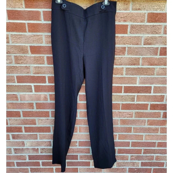 Elie Tahari Black Dress Pants Women's Size 10 Wide Leg Career Wear - Picture 1 of 9